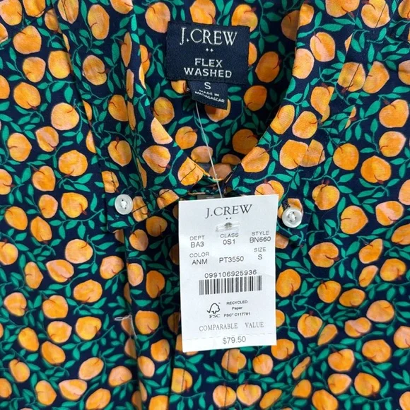 J Crew Peach Print Shirt - Picture 2 of 4